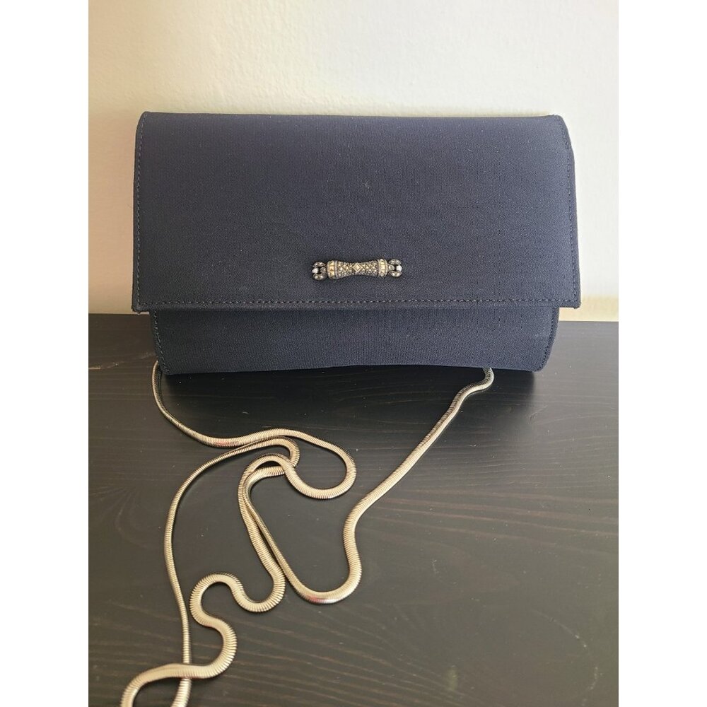 Judith Jack Sterling Clutch Shoulder Evening Bag Purse Black